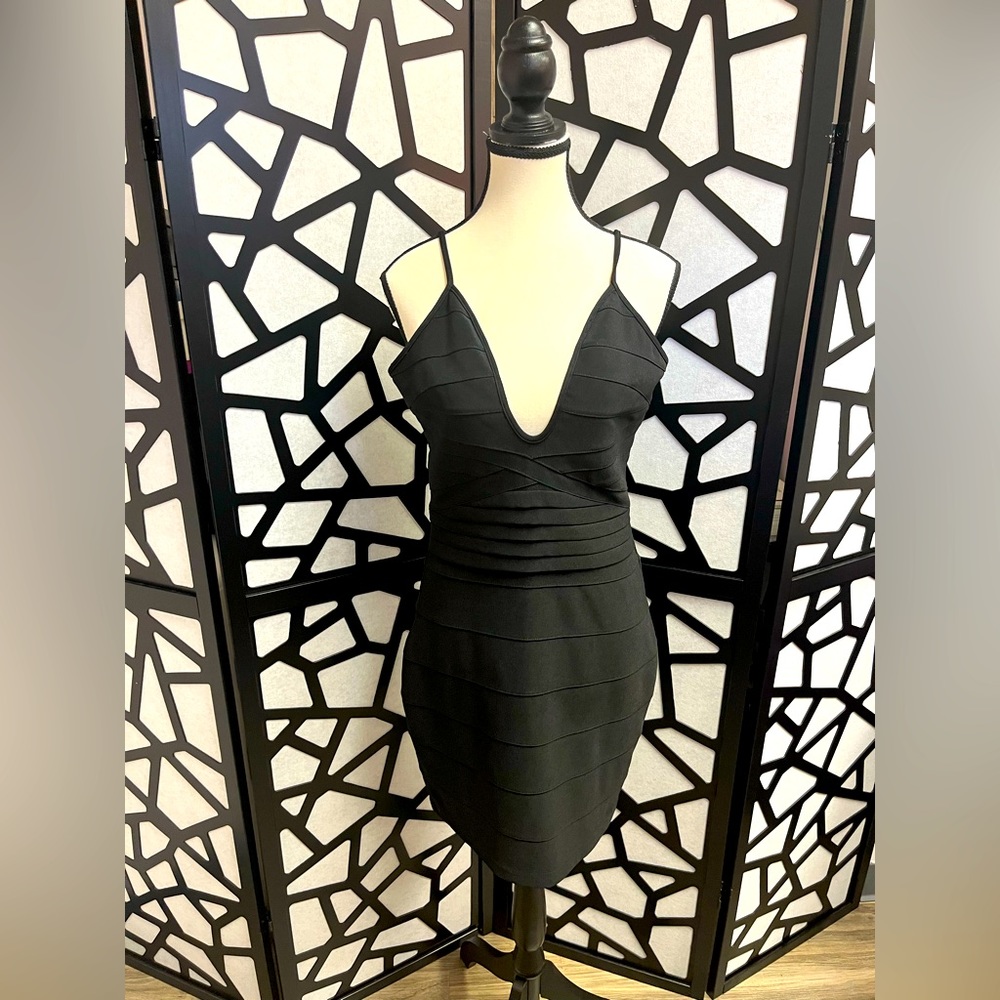 Missguided black bandage dress